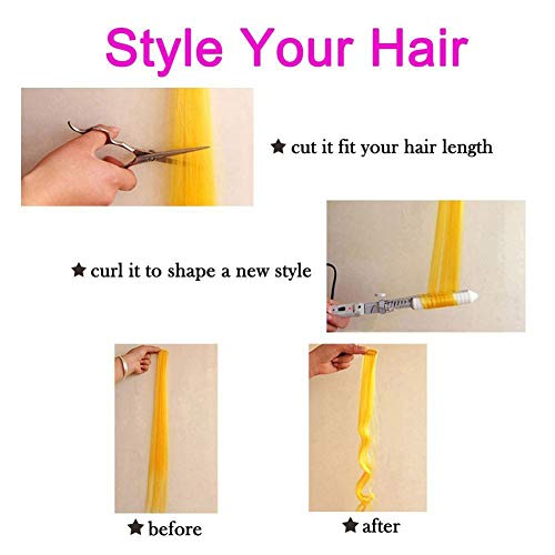 WERD 16PCS Clip in Colored Hair Extensions for Girls,Long Rainbow Hair Extensions Clip in,Multi-colors Party Synthetic Hair Extensions for Kids 22 inch (Colorful Set)