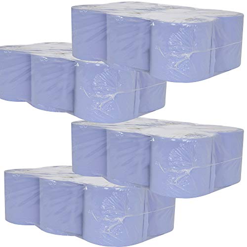 Blue Roll 2 Ply – Centre Feed Paper Towel Roll | 24 Pack | Strong, Absorbent Cleaning Roll for Kitchen, Industrial & Commercial Use | Embossed Wipe Tissue for Dispensers