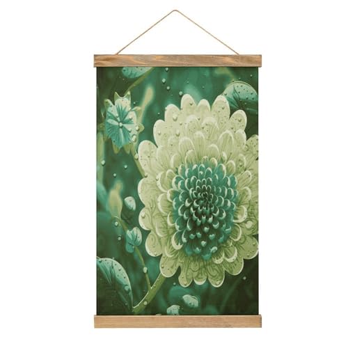 Póster de flores verdes FekiLoot con colgante para sala de estar 1