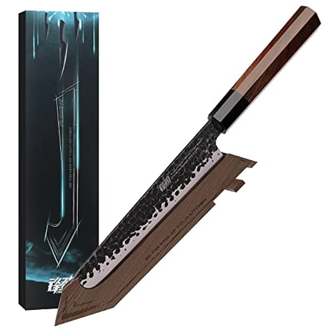 FINDKING Walnut Knife Edge Guard, Magnetic Sleeve for Counter, Drawer, Storage Pouch, Portable Blade Sheath for 8 Japanese Knife