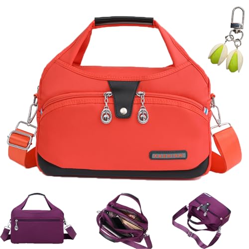 Blaciokamith Soft Side Lightweight Underseat Tote Bag, Multi-pocket Fashion Waterproof Handbag Crossbody