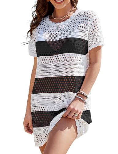 Image of Buauty Womens Swimsuits Coverup Bathing Suits Cover Ups Crochet Swimwear Bikini Beach Dresses 2026 Vacation Outfits