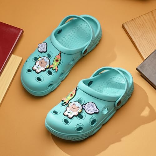 Image of Liberty Lucy&Luke LPMXT-K834 Kids Clogs for Boys & Girls - Beige, Blue & Green | Lightweight Slip-On Clogs | Durable & Soft EVA Sole | Comfortable & Breathable Sandals for Walking - Cushioned Footbed
