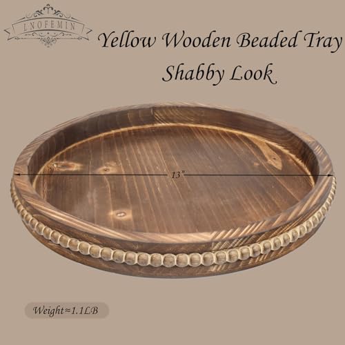 Round-Burnt-Wood-Serving-Tray-with-Beads-Wooden-Decorative-Tray-for-Entertaining-Decoration-and-Gifting Round Burnt Wood Serving Tray with Beads Wooden Decorative Tray for Entertaining Decoration and Gifting