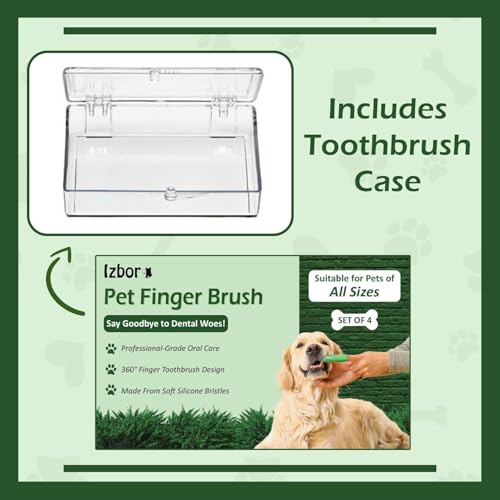 Image of Izbor Cat & Dog Teeth Brushing Kit- 360 Finger Toothbrush for Dogs, Soft Silicone Bristles, BPA- Free, Dental Tools for Dogs, Puppy Essentials for Daily Oral Care (4)