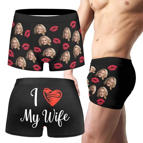 Custom Boxers with Face on Them, Personalized Funny Underwear for Men, Valentine Gift for Him Boyfriend Husband