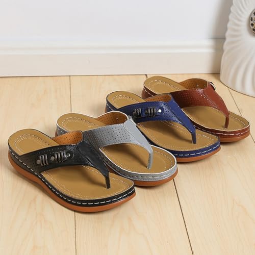 Sandales compensées noires femme pointure 37 à sangle texturée - 5