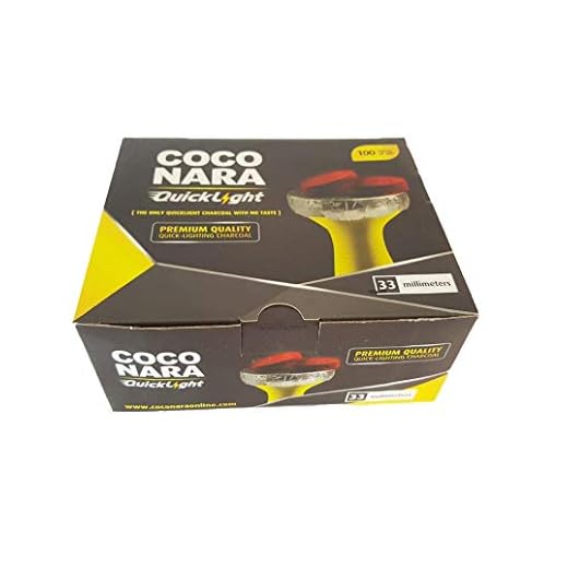 Coco Nara Quick Light Fast Hookah Charcoal 33mm Medium Coals Box 100 Pcs
