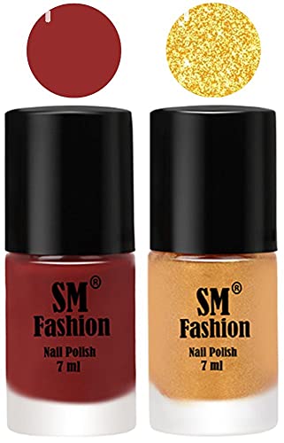 Image of Long Lasting Nail Polish | Nail Paint Combo 7 ml Each) - Set of 2 Jam-Light Golden