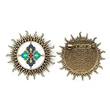 modern baroque flower pattern Metall Sonne Brosche Haken Pin