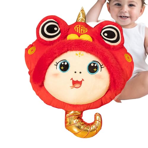 Oreiller peluche chauffe-mains Année du serpent : coussin de sieste