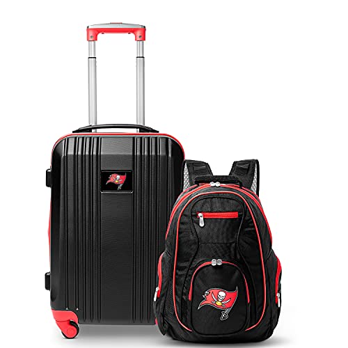 Denco Tampa Bay Buccaneers 2-Piece Luggage Set, Includes 21-inch Two-Tone Hardcase Spinner and 19