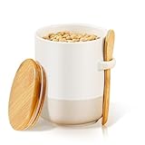Tarro de Cerámica para Té,Café y Azúcar con Tapa Hermética y Cuchara,680 ml,para Guardar Azúcar Moreno,Harina y Sal,Botes para la Cocina,Recipientes de Almacenamiento de Alimentos