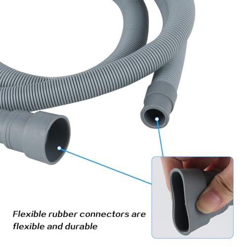 2-M656-ft-Washing-Machine-Drain-Hose-ExtensionUniversal-Dishwasher-Drain-Hose-Extension-KitFlexible-Hose-for-for-Washer-Dishwasher-Dehumidifier-Drain-Hose-with-2-Hose-Clamps1U-Hose-Holder