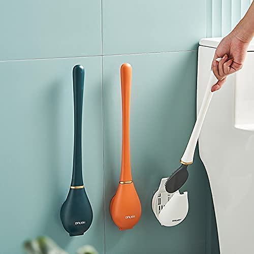 Sposito Silicone Toilet Brush with Holder Stand Brush for Bathroom Cleaning Brush with Holder Western Toilet Brush for Cleaning Silicone Toilet Brush Funko POP (Round - 2)