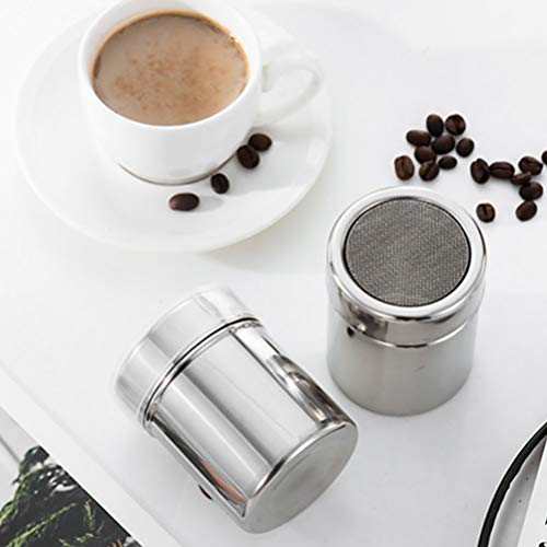 Angoily Malha Fina de Aço Inoxidável Em Pó Shaker Jar Açúcar de Confeiteiro Shaker Pó Farinha Café P
