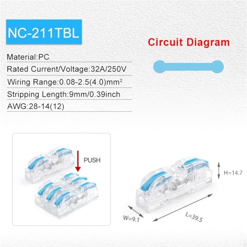 Conector de cable multiplexado 221 bloque de terminales compacto de 25 piezas 2