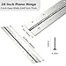 2 Pack Heavy Duty Piano Hinge 24 Inch x 2 Inch Width, 0.047'' Thick Stainless Steel Continuous & Piano Hinge for Cabinet, Door, Toolbox, Wooden Box, Metal Plate, Furniture, Industrial Project