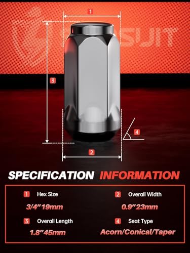 Image of Sposuit 20 Pcs M14x1.5 Chrome Lug Nuts, 19mm Hex - Replacement for Chevrolet