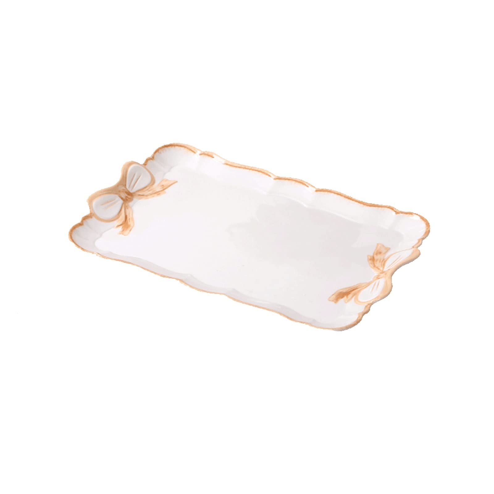 RWRAPS Bandeja de Mesa de Centro Bandeja Elegante de Servicio Bandeja Rectangular Bandeja de Frutas Bandeja de postres Bandeja de TV Bandeja de refrigerios, Bandeja de Desayuno (Color: C) (Oro)