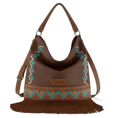 Image of Wrangler Shoulder Bag Aztec Purse Embroidered Fringe