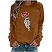 EMATOP Pullover Damen Lässige Vintage Sweatshirt Basic Rundhals Langarmshirts Elegant Bluse Tops Rose Skelett Druck Langarm Jumper Locker Mode Oberteile Herbst Winter Sportshirt für Halloween
