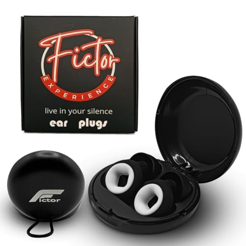Fictor Tapones Oídos Dormir Antiruido – Pack 2 Pares – Reducción de Ruido para Ronquidos, Viaje y Estudio – Tapones de Silicona Suave Reutilizables con Estuche