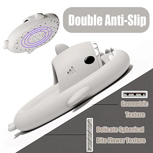 Soofylia Shark Slides - Adult Women Men Unisex Shark Slide Beach Sandals - Cloud Pillow House Slipper Non-Slip Spa Shower Shoes2