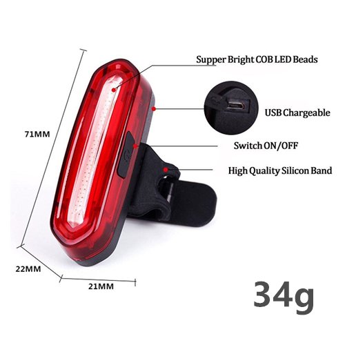 AWNIC Luce Posteriore Ricaricabile USB per Bici