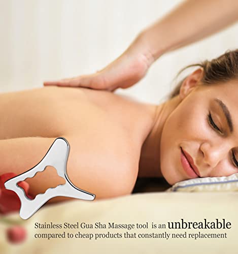 Muscle Scraper Physical Therapy Tools - Stainless Steel Guasha Scraping Massage Tool , Scar Tissue Massager, Guasha Tool For Body, Soft Tissue Mobilization , Astm Tool For Back Legs Arms Neck Shoulder #TOP5