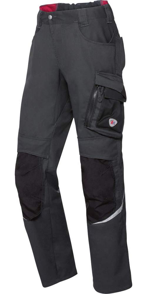 BP 2214-840-8653 Bib&Brace, Stretch Braces With Clip Fastenings, 320,00 G/M², Warning Yellow/Dark Grey, Size 39/40S