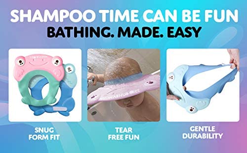 Walnut Tree Baby - Baby Bath Visor, Bath Visor for Toddlers, Adjustable Shower Visor, Multipurpose Baby Bath Hat Shield, Nose, Ears, & Eye Protector for Shower, Peony Pink