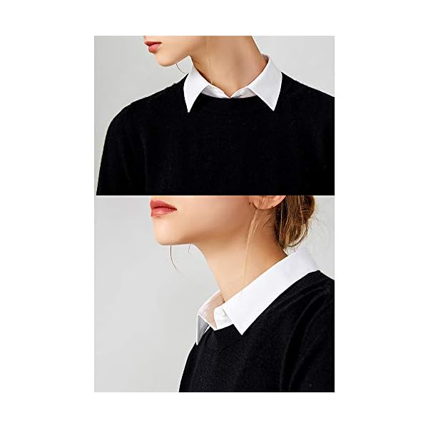 Fake Collar Detachable Dickey Collar Blouse Half Shirts Peter Pan Faux False Collar for Women & Girls Favors, White One Size