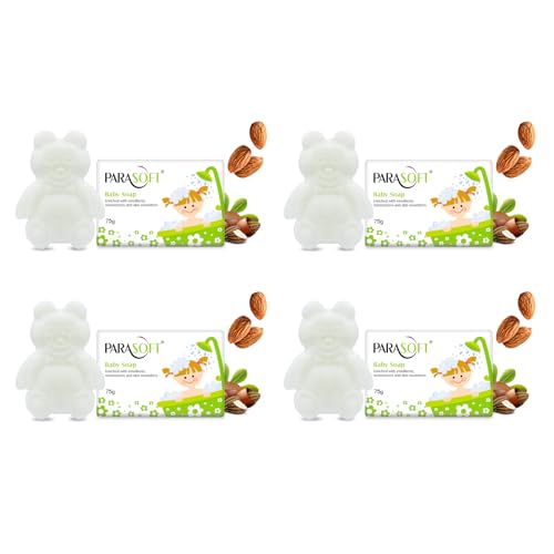 Image of Parasoft Baby Soap 75 g (Pack of 4) - Gentle Moisturizing Baby Bath Soap with Emollients & Skin Nourishers | Mild Cleansing Soap for Baby Skin