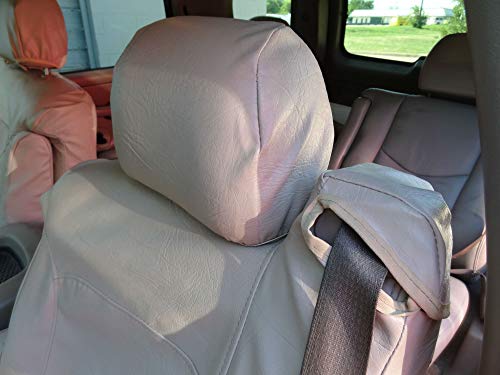 Durafit Seat Covers, Compatible with 2000-2002 - Chevy Suburban and Tahoe and GMC Yukon Front Captain Chairs with Side Impact Airbags and Electric Controls. Custom Seat Covers in Taupe Leatherette