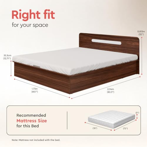 Image of Interio by Godrej Juno King Size Wooden Bed with Box Storage