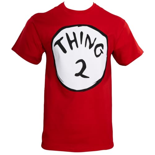 Dr Seuss Thing 1 and Thing 2 T-Shirts Adult Short Sleeves Tee Thing One Thing Two Outfits for Halloween Costume & Cosplay