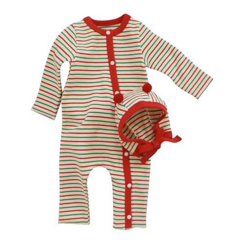 クリスマス コスプレ 赤ちゃん 衣装 サンタ ロンパース 長袖 トナカイ サンタクロース 帽子 ベビー服 女の子 男の子 新生児 秋冬 赤 緑 出産祝い 仮装 コスチューム 可愛い パジャマ ルームウェア 部屋着 撮影 記念写真(レッド,73)