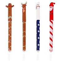 Youkly Radierbarer Kugelschreiber, 4 Stück Radierbare Stifte Weihnachten, 0.4 mm Weihnachtsstifte für Studenten Schul Bürobedarf (Set 3)