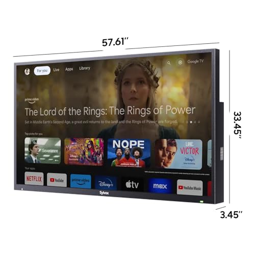 SYLVOX Outdoor TV, Smart QLED TV 65 inch, Weatherproof Outdoor TVs Support Google Assistant, 4K UHD, Wide Viewing Angle, IP55 Waterproof, 1000 Nits Partial Sun QLED Outdoor TV(2024 Model) - Image 3