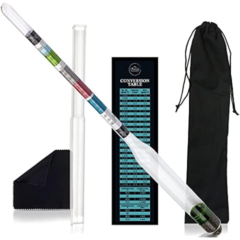 Chefast Triple-Scale Hydrometer Kit for Wine, Beer, Mead and Kombucha - Alcohol Tester, Hydrometer Alcohol, ABV, Brix and Gravity Tester - Home Brewing Supplies, (without Cylinder Test Jar) Cover