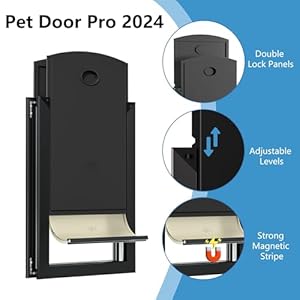 Doggie-Door-for-Door-with-Double-Sliding-Lock-Panels-Single-Magnetic-Flap-Dog-Door-for-Exterior-Door-Aluminum-Frame-and-Adjustable-Tunnel-for-Medium-Dogs-Up-to-40-lbs-Black - Cucciolini Doodles   Doggie-Door-for-Door-with-Double-Sliding-Lock-Panels-Single-Magnetic-Flap-Dog-Door-for-Exterior-Door-Aluminum-Frame-and-Adjustable-Tunnel-for-Medium-Dogs-Up-to-40-lbs-Black