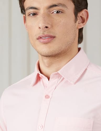 Image of Amazon Brand - Symbol Men's Solid Slim Fit Cotton Casual Shirt | Plain | Full Sleeve | Summer (Available in Plus Sizes)