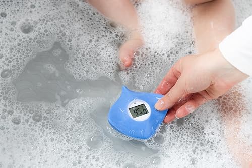 Image of Ubbi Stingray Baby Bath Thermometer for Newborns and Infants, Accurate and Instant High and Low Digital Reads, Floating Silicone Safety Thermometer, Newborn Registry Must Haves, Blue