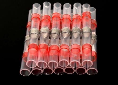 200 Pcs Solder Sleeve Heat Shrink Wire Connectors – Crimp Terminals 600V, 3:1 Ratio - Red