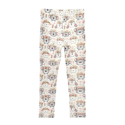 Cute Koala Llama and Mouse Girls Leggings Kids Yoga Pants Athletic Tights Pants 4-10 Years2