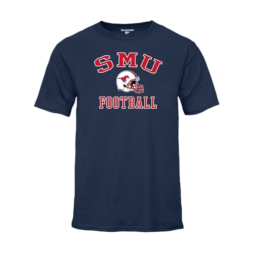 Barnesmith Southern Methodist University SMU Mustangs Short-Sleeve T-Shirt, Football, Navy, Large