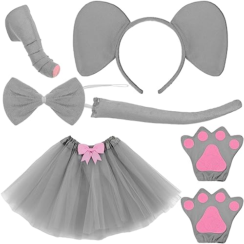 Disfraz infantil de elefante accesorios gris kit 6 pzas miniatura 1