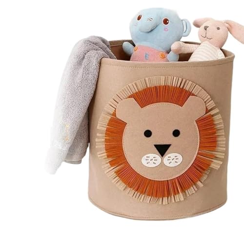 Image of XcnPer Toy Baskets for Kids, Lion Toy Storage Basket, Nursery Storage Baskets for Baby Toys, Kids Storage Basket for Organizing Toys, Blankets, and Household Items, 35*35cm, 34L