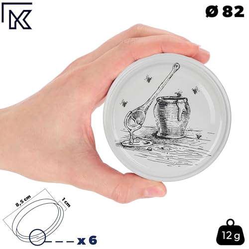 KADAX 50er Set Marmeladengläser 350ml TO82 Honigtopf, Einmachgläser Vorratsgläser Mason Jar mit Schraubdeckel, Luftdichte Schraubgläser… – Ansicht 4